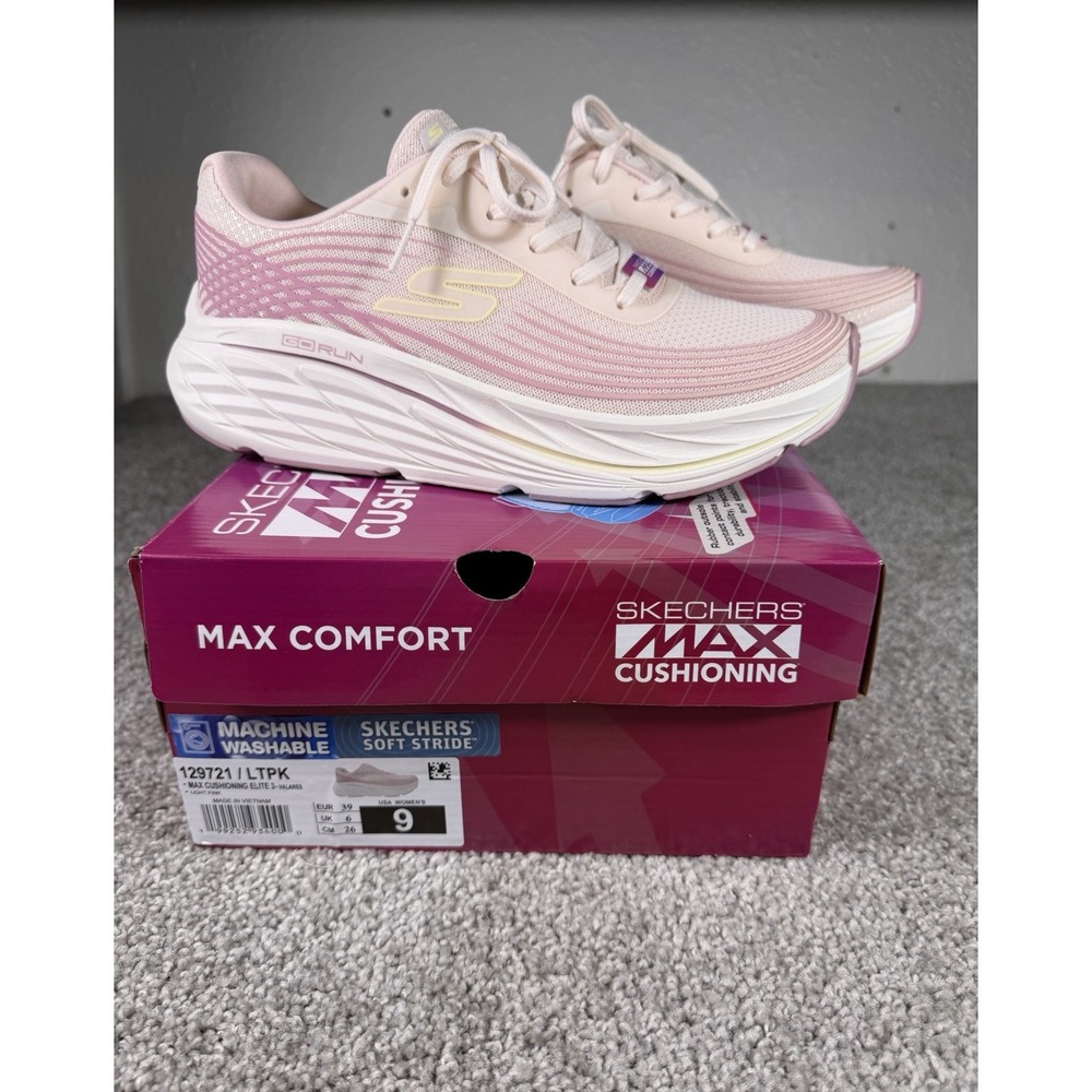 Skechers Max Cushioning Elite Women's Shoes Pink Size 9 In Box.